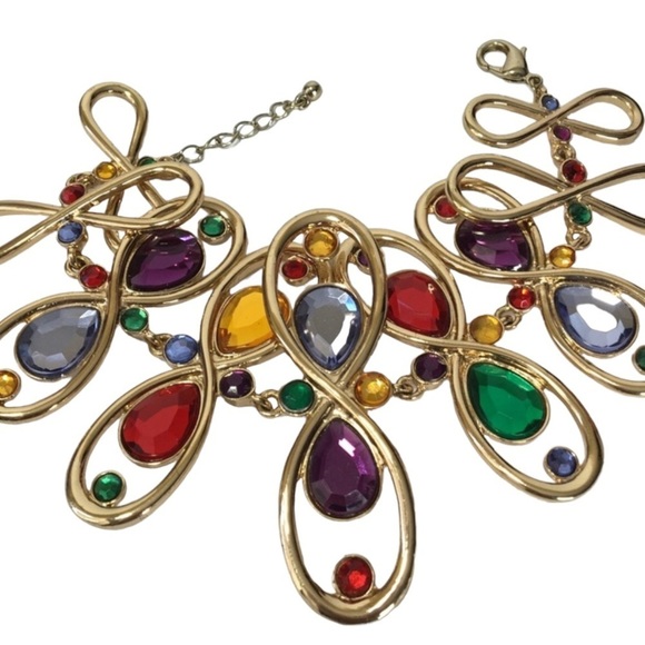 Gold Bracelet and earrings Set with multi colors - Picture 8 of 15